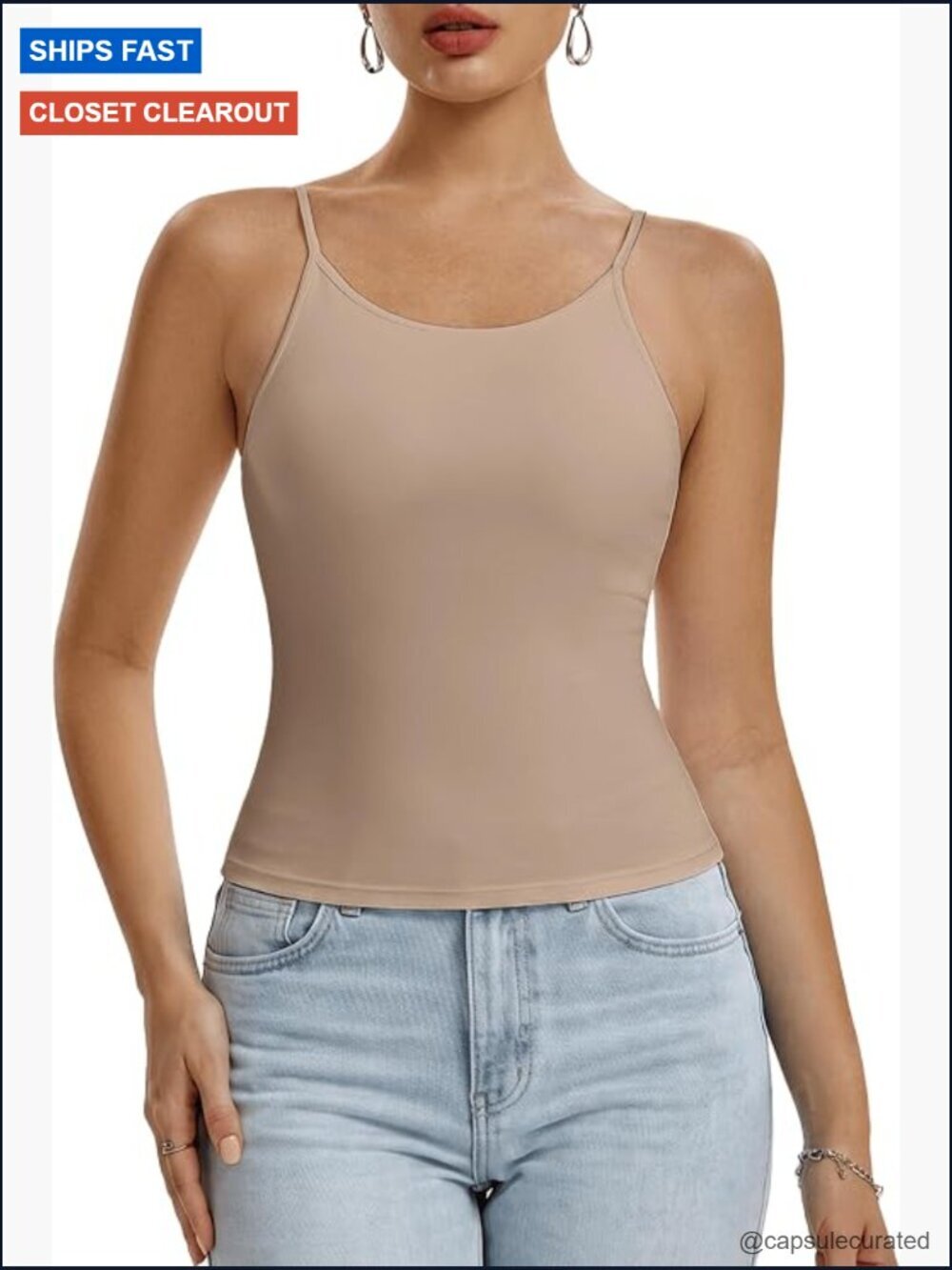 Sleeveless Adjustable Spaghetti Strap Camisole Tank Top Y2K Basic Shirt
